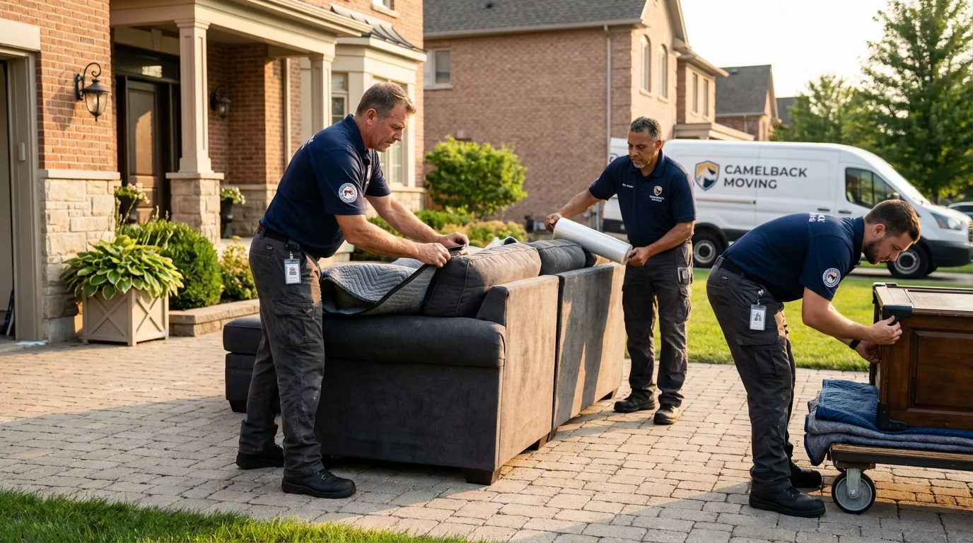 Large estate moving crew wrapping furniture in Florence, KY